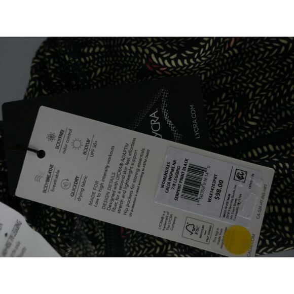 CALIA Women's Inspire High Rise 7/8 Leggings - Serpent Print & Black XXS - Picture 5 of 7